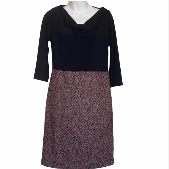 Talbots Black & Pink Tweed Dress Size 2P - Picture 1 of 11